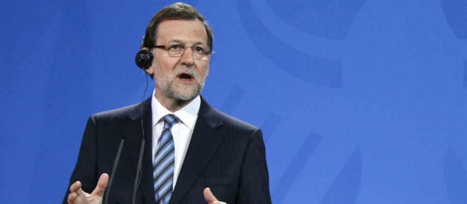 Mariano Rajoy durante la rueda de prensa en Berlín. REUTERS/Fabrizio Bensch
