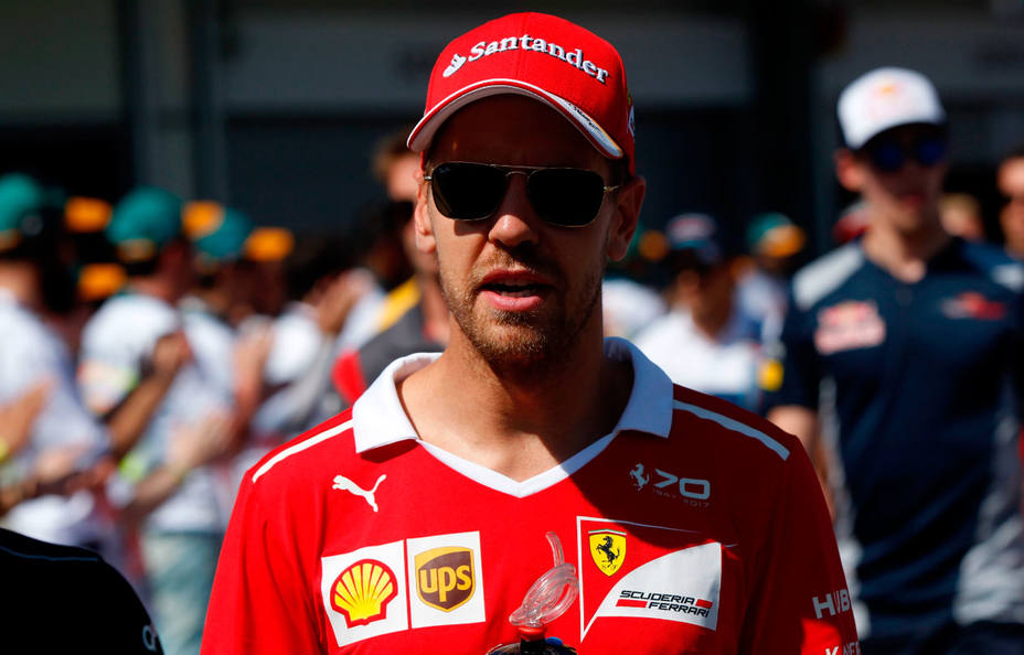Sebastian Vettel, piloto de Ferrari, durante el GP de Baku. REUTERS