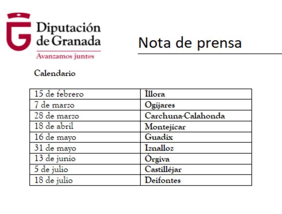 Calendario V Circuito de Ajedréz Diputación