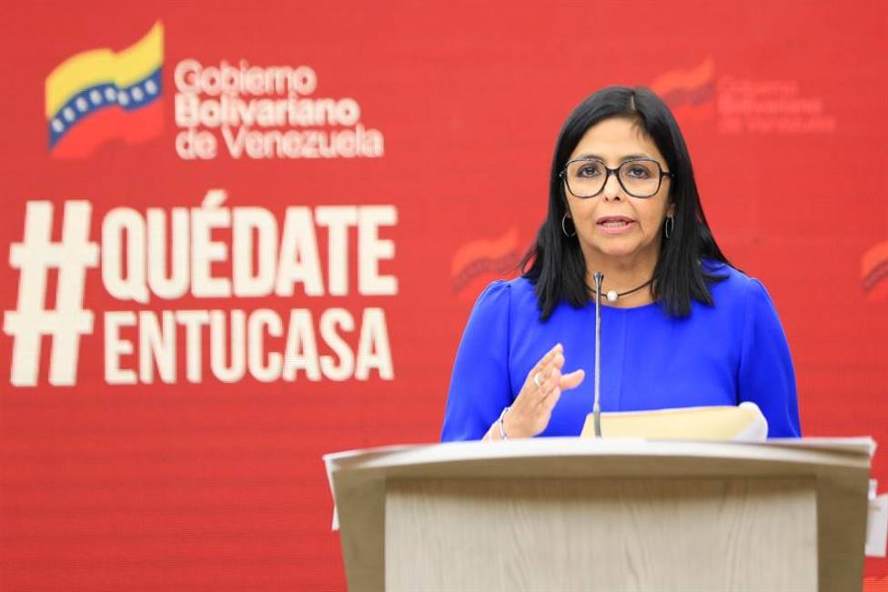 La vicepresidenta venezolana Delcy Rodríguez en un acto en Caracas