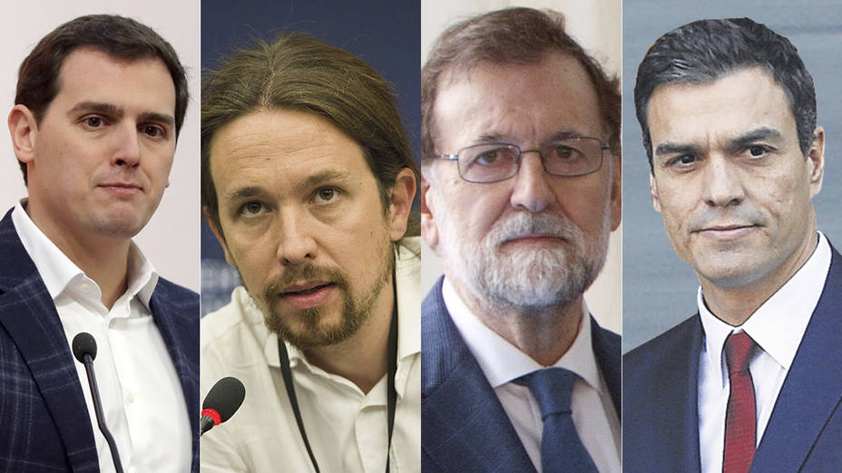 Albert Rivera, Pablo Iglesias, Mariano Rajoy y Pedro Sánchez