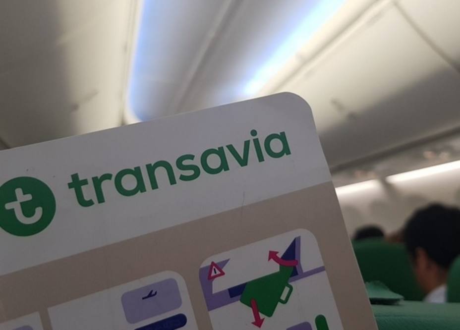 Imagen del interior de un avión de Transavia, Foto Twitter