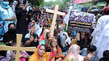 Christian community protest against violence