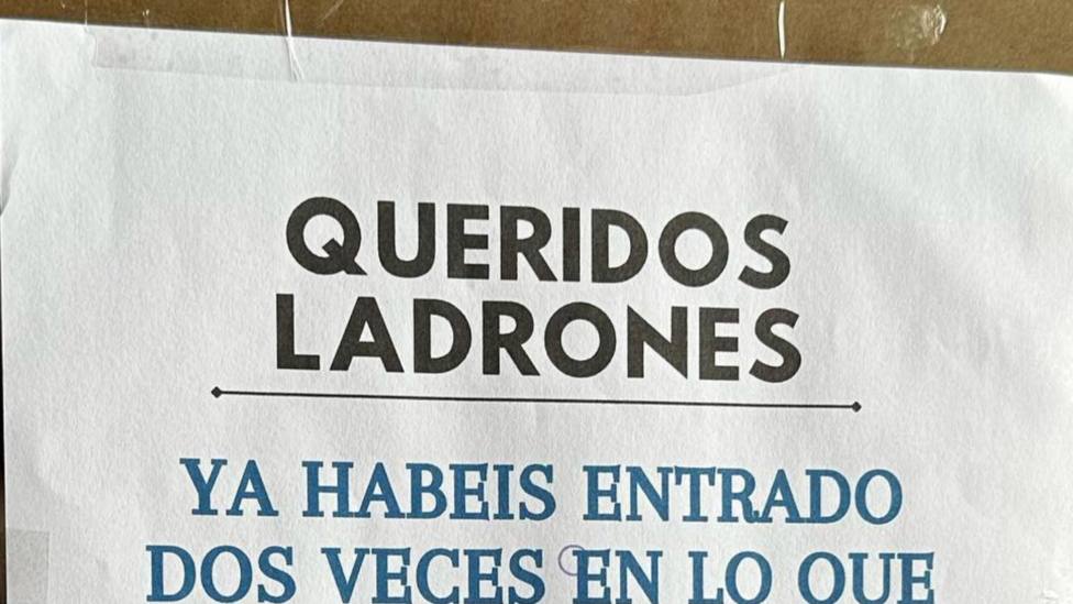 Les roban dos veces y responden con una carta a los ladrones: la ironía de un bar de Cantabria