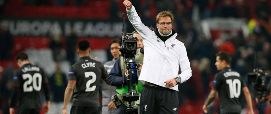 Jurgen Klopp celebra el pase del Liverpool a cuartos. REUTERS
