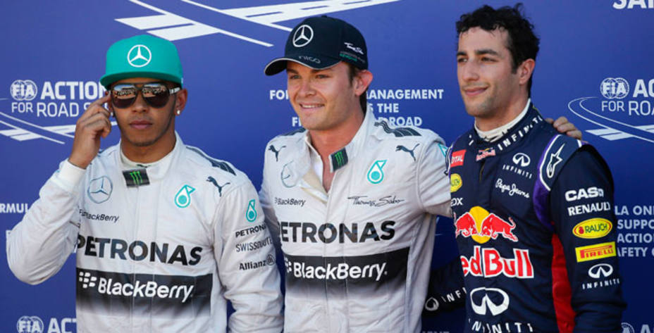 Rosberg, Hamilton y Ricciardo posan en el podio de Mónaco. Reuters.