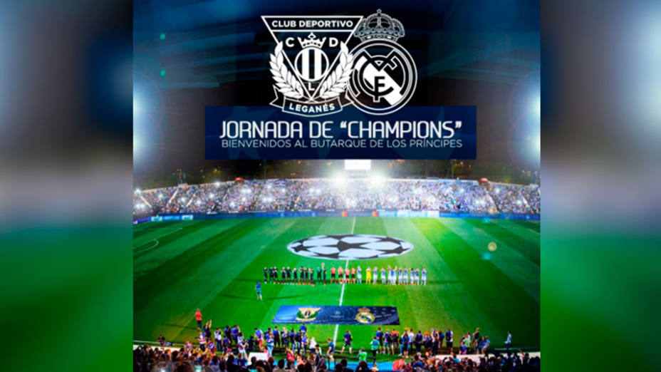 Imagen del cartel que anuncia el Leganés - Real Madrid (@CDLeganes)