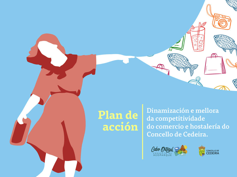 Cartel informativo del plan de Dinamización del Comercio y la Hostelería de Cedeira