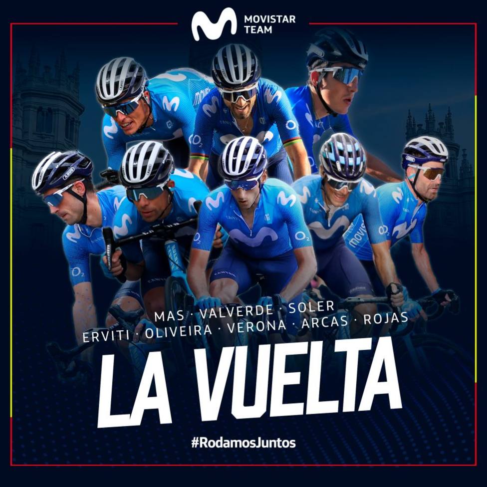 Movistar Team presenta su ocho para La Vuelta con Alejandro Valverde, Enric Mas y Marc Soler