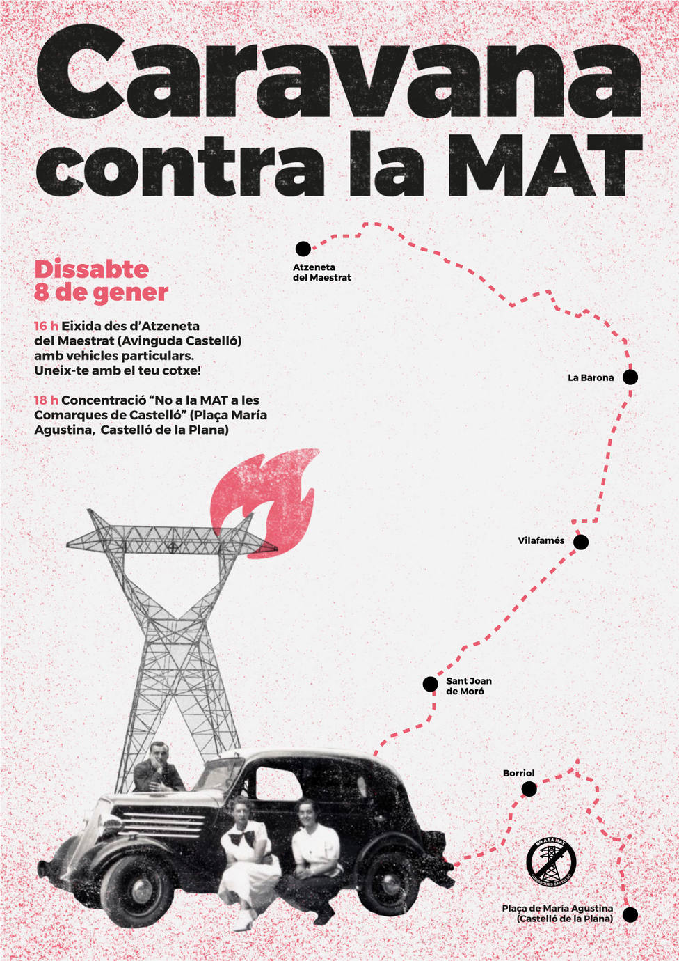 Los pueblos de interior se concentran contra la MAT Castell n COPE