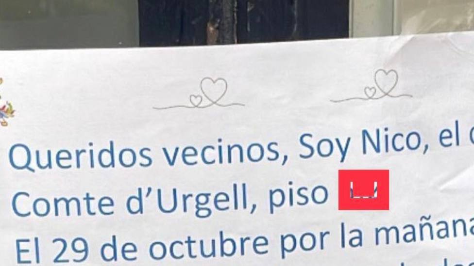 Un vecino de Barcelona hace enfurecer a su edificio con su plan para despedirse: Gracias por la comprensión