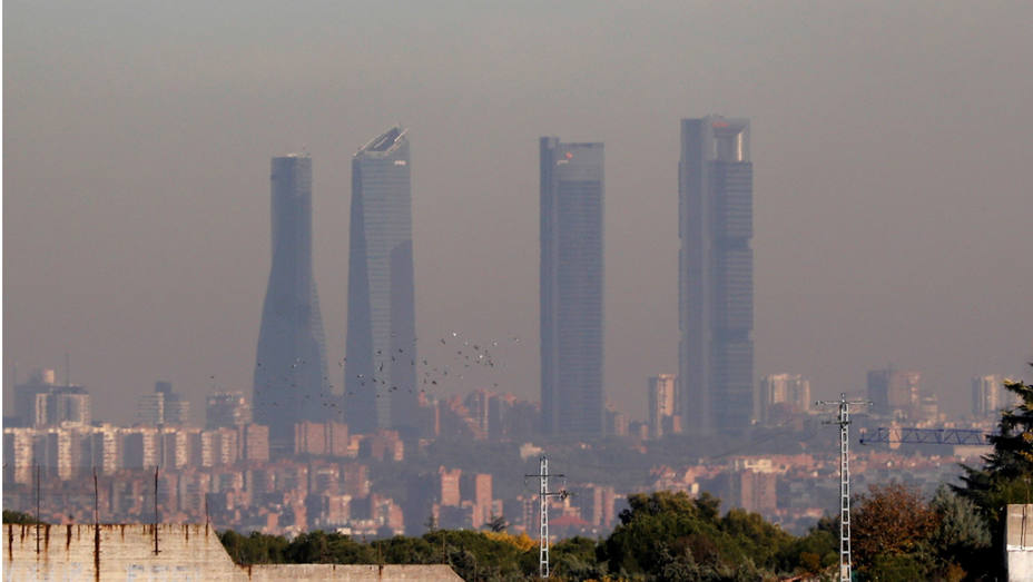 La característica boina de la contaminación de Madrid