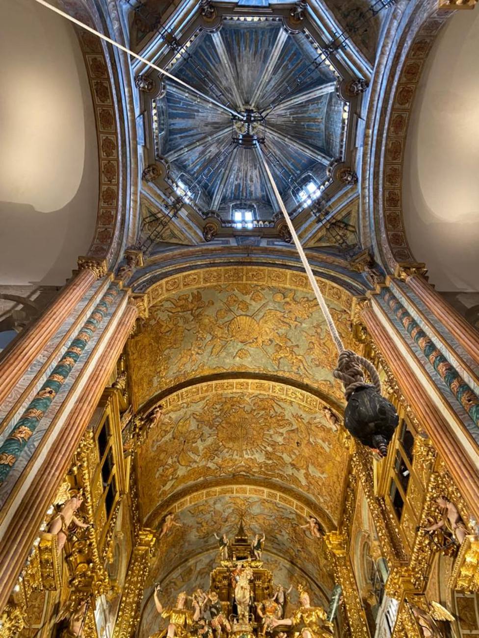 Bóveda y cúpula de la Catedral de Santiago tras la reciente restauración