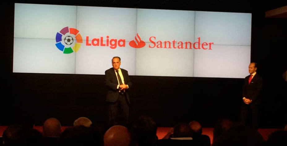 Javier Tebas, en el acto de presentación de la nueva denominación de LaLiga (foto - @LaLiga)