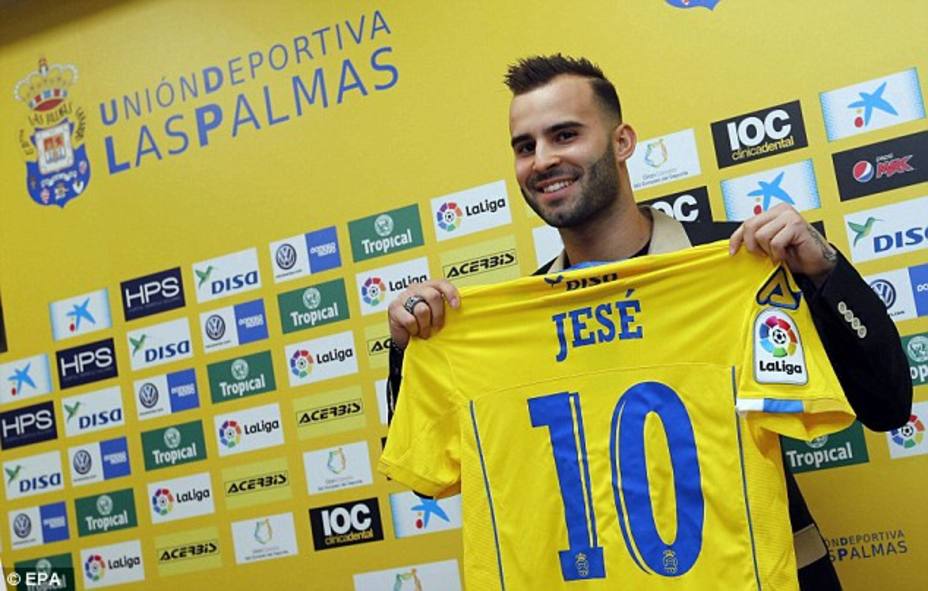 Jesé, en la presentación como nuevo jugador de Las Palmas