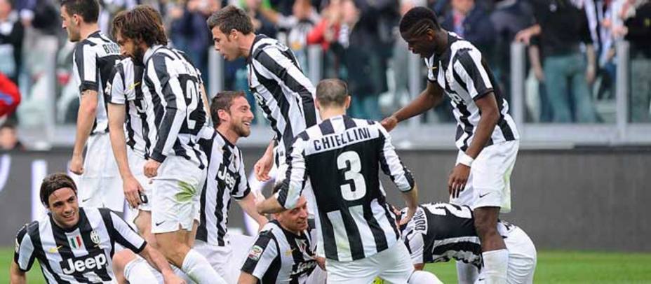 Los jugadores de la Juve celebran el gol de la victoria (Reuters)
