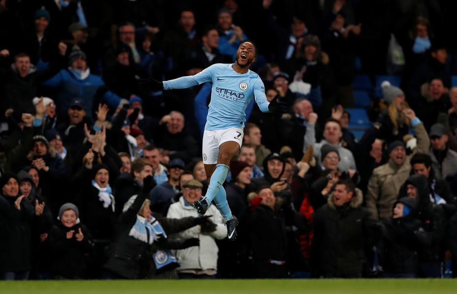 Sterling celebra el gol de la victoria del City (Reuters)