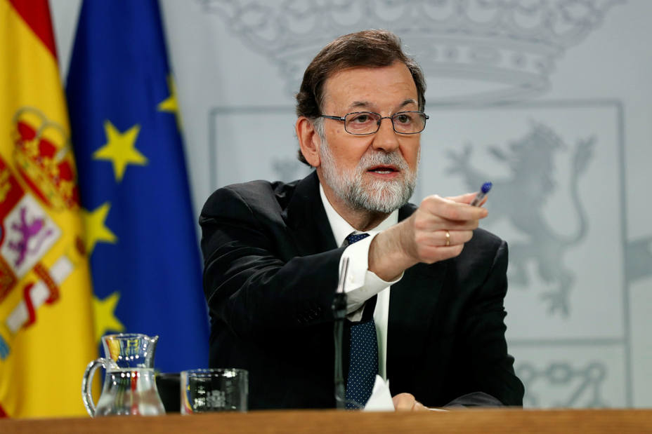 Mariano Rajoy durante la ruedad de prensa ofrecida en Moncloa. EFE