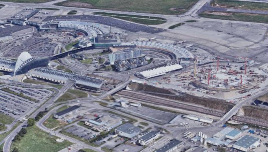 El aeropuerto de Saint-Exupéry de Lyon. Google Maps
