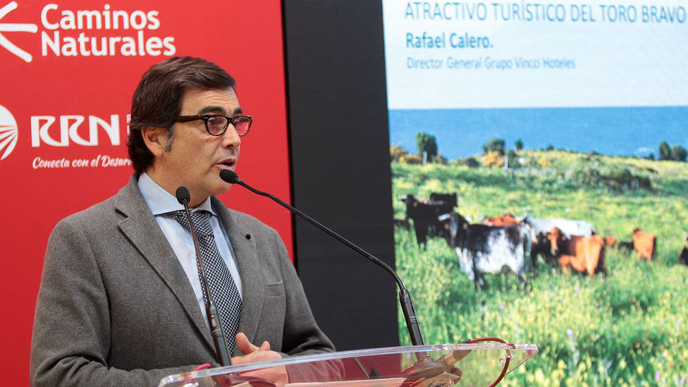 Rafael Calero, Director General de Grupo Vincci Hoteles, durante su intervención en FITUR