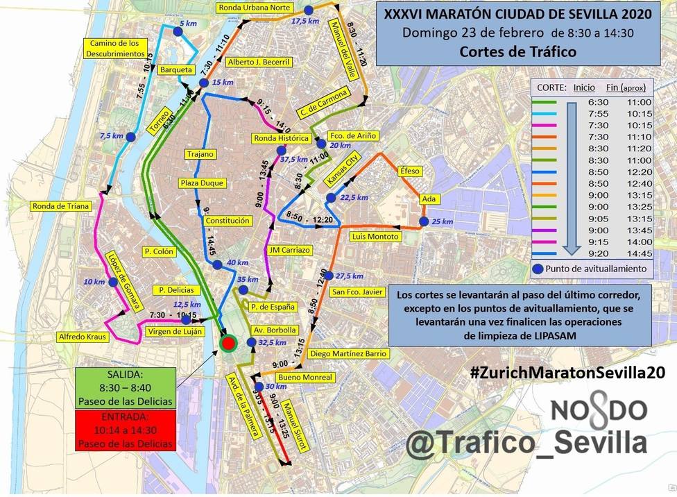 Asi te puede afectar el Zurich Maratón de Sevilla