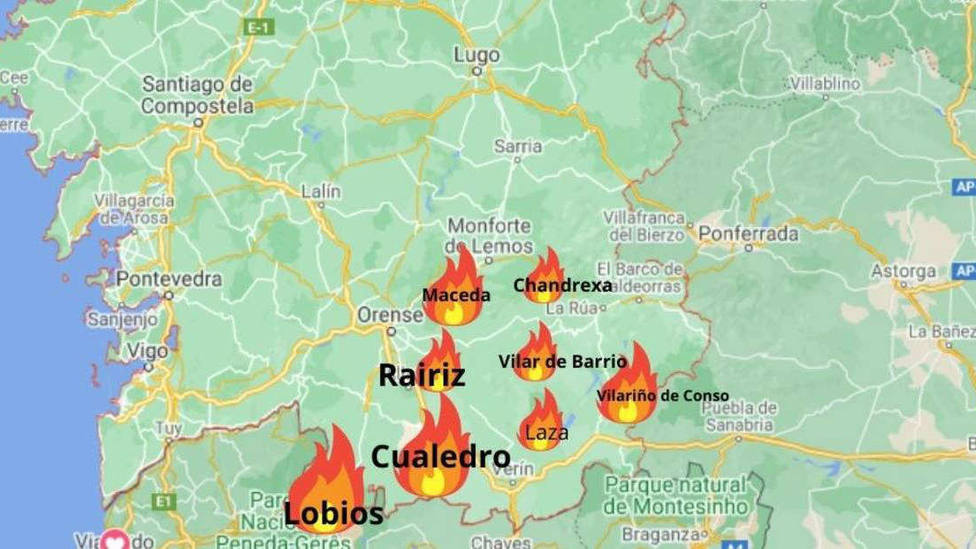 3.000 hectáreas quemadas en Ourense este fin de semana