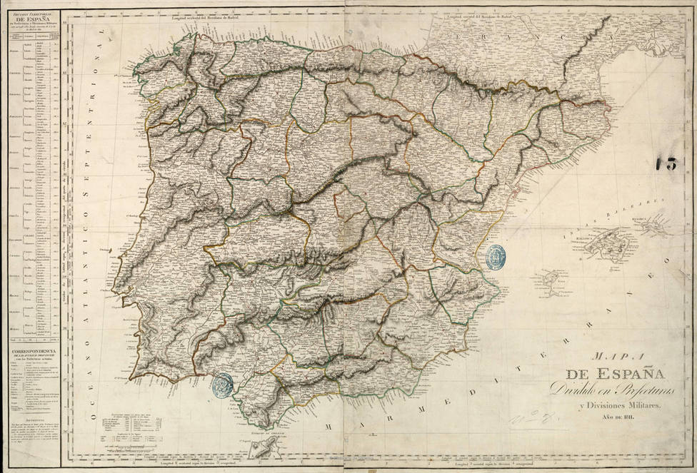 El mapa con cuatro provincias que Napoleón propuso para España durante la ocupación francesa