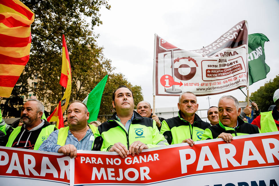 Primera jornada de la Huelga de Transportistas en Madrid