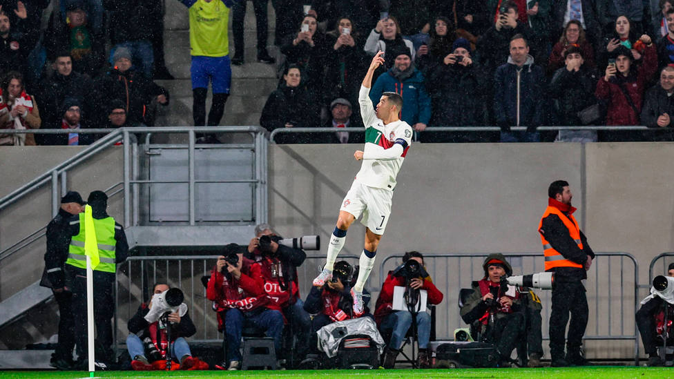 Cristiano Ronaldo celebra uno de los dos goles marcados en Luxemburgo. CORDONPRESS