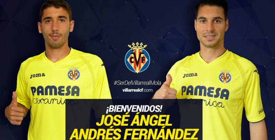 José Ángel y Andrés Fernández, nuevas incorporaciones del Villarreal (FOTO - VillarrealCF)