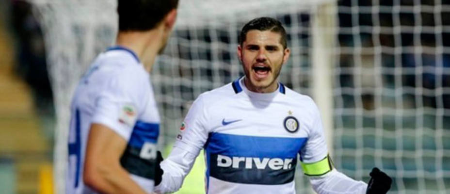 Icardi celebra el gol de la victoria para Inter. REUTERS
