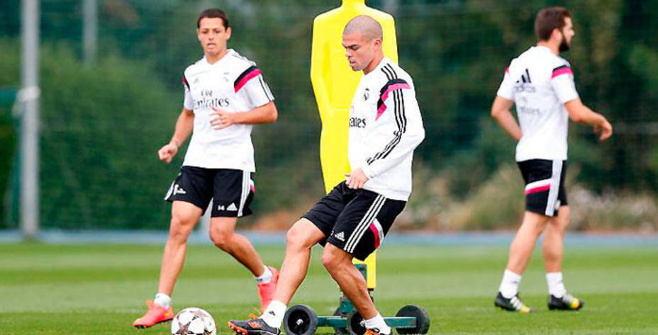 Pepe trabaja para poder jugar ante el Ludogorets el miércoles. Foto: RM.