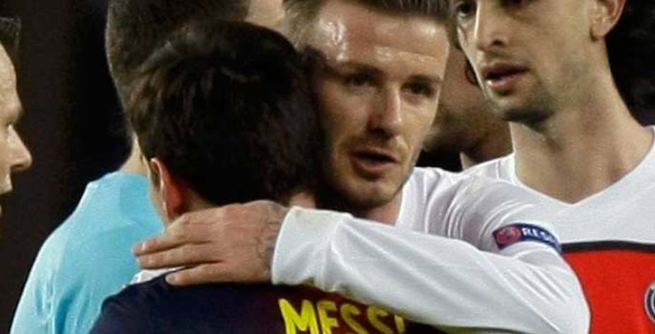 Beckham saluda a Leo Messi (Reuters)