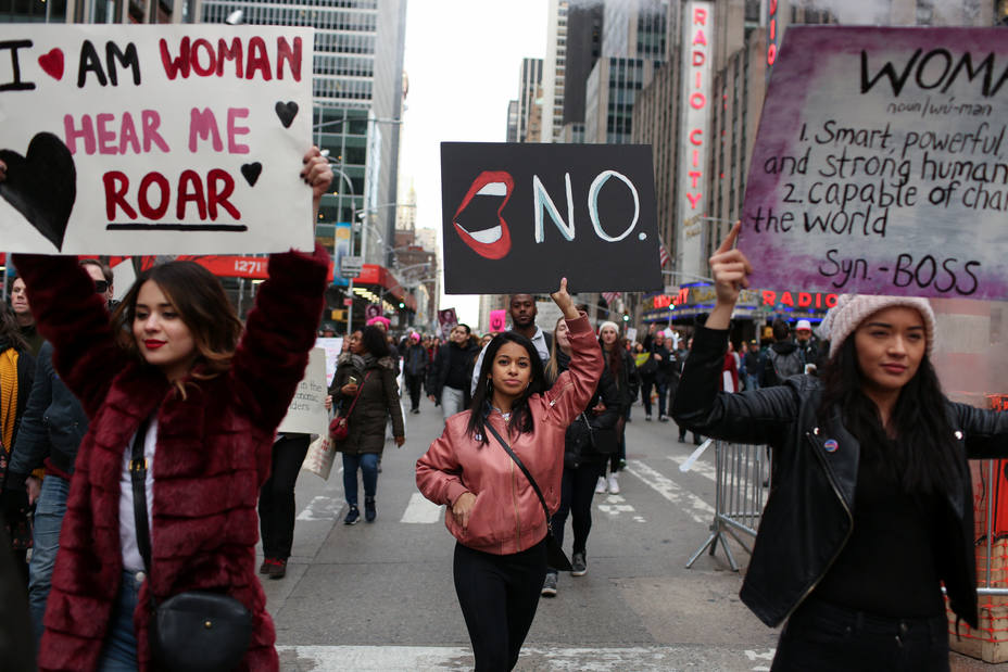 La Womens March en Manhattan, Nueva York