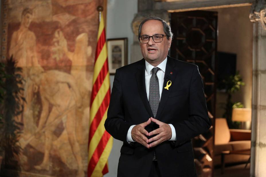 Torra llama a catalanes a resistir y promete hacer efectiva la república