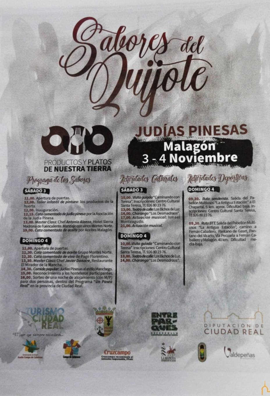 Cartel Sabores del Quijote en Malagón