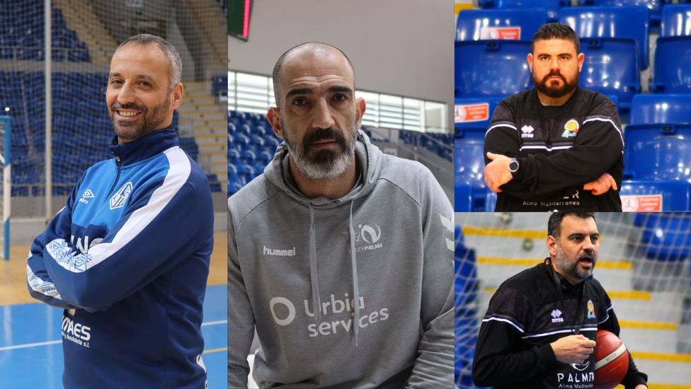 Los entrenadores de Palma Futsal, Urbia y Palmer Alma Mediterránea