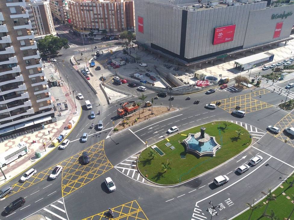 Vista de la zona donde se ejecutan trabajos del metro de Málaga.