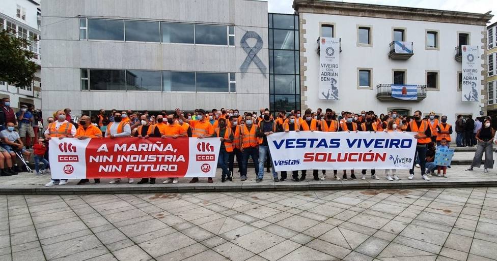 Manifestación de trabajadores de Vestas en Viveiro