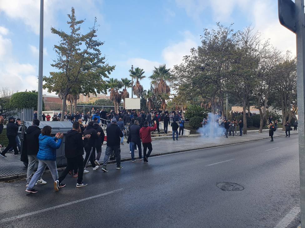 Manifestantes de la huelga indefinida del metal en la provincia de Cádiz