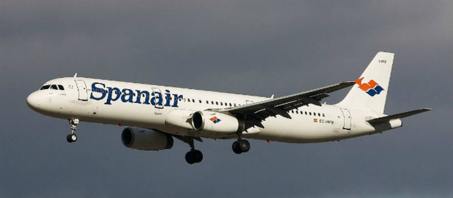 Avión de Spanair. Foto de Barlex, Wikimedia Commons