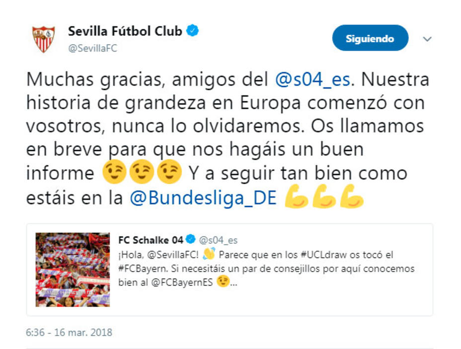 Conversación Schalke y Sevilla