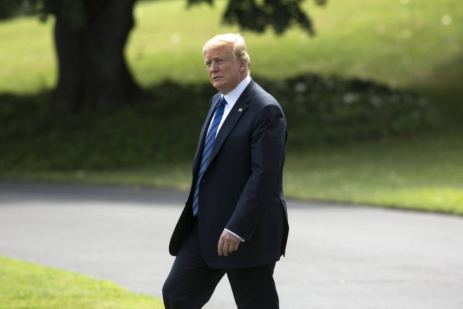 US President Donald J. Trump departs the White House