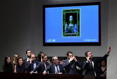 Pintura Salvator Mundi de Leonardo da Vinci es subastada por 400 millones de dólares