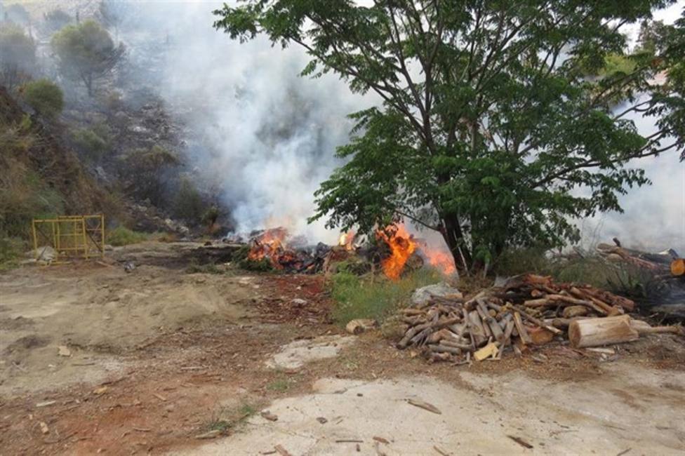 Detenidos dos trabajadores de una empresa de leña por un incendio en El Higuerón