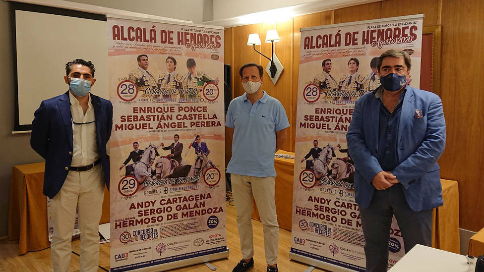 Jorge Arellano, Pedro Segura y Manuel Martínez Erice durante la presentación de la Feria de Alcalá de Henares