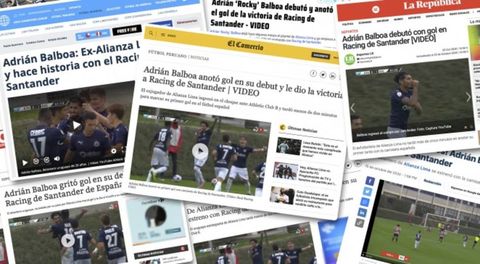 El gol de Balboa con el Racing ha sido noticia en Uruguay, Perú y Argentina