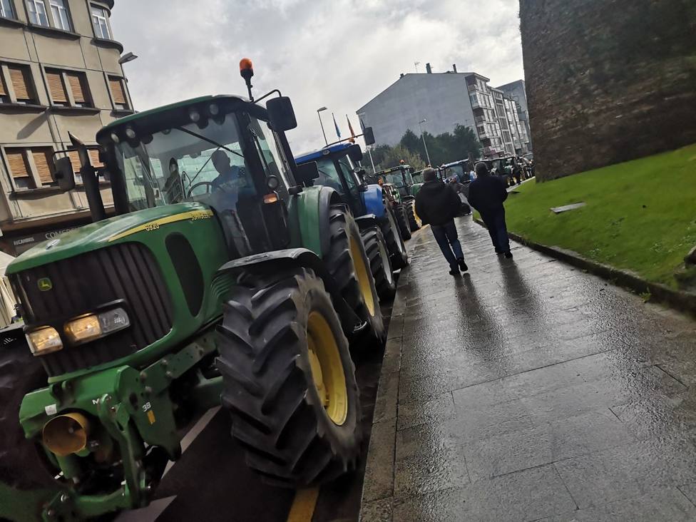 Tractores en la Ronda en la reciente protesta convocada por Agromuralla