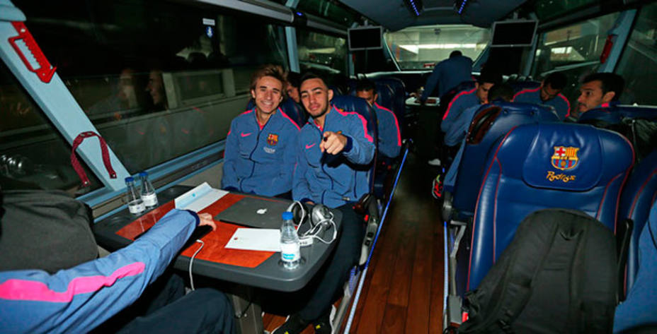 El Barcelona ha viajado a Huesca en autobús este miércoles. Foto: FCB.