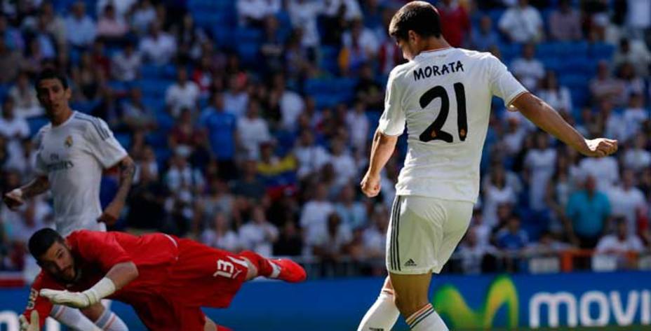 Morata celebra el gol ante el Espanyol. (Reuters)